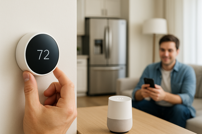 adjusting smart thermostat