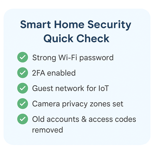 smart home security checklist