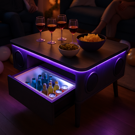 smart coffee table with led lighting