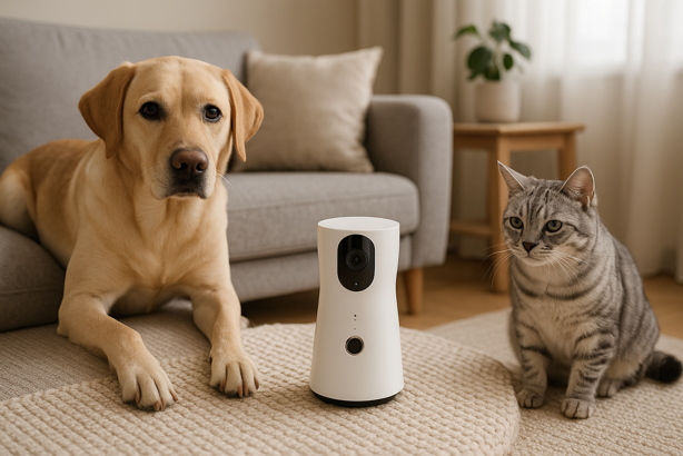cat & dog with smart pet camera
