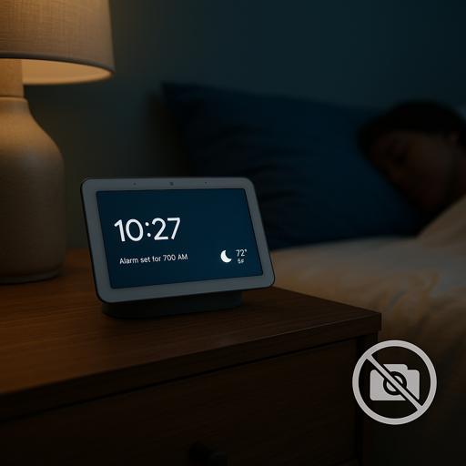 google nest hub on nightstand