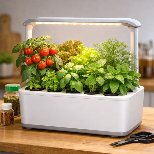 indoor hydroponic smart garden setup
