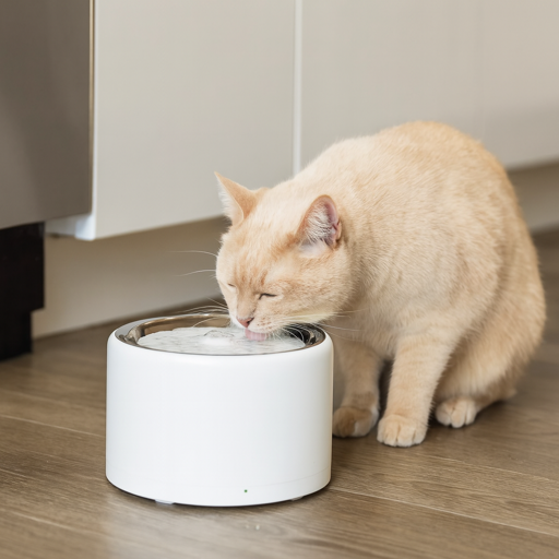 cat drinking out of petkit eversweet 3 pro stainless steel smart water fountain