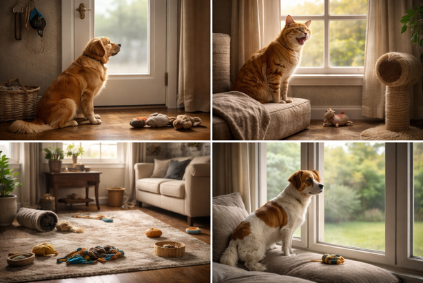 pets exhibiting signs of separation anxiety