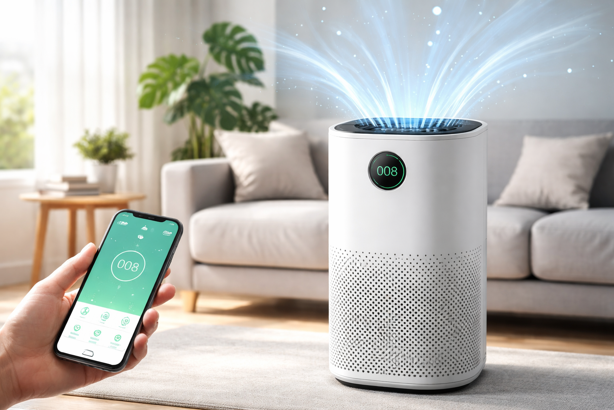 smart air purifier and smartphone app