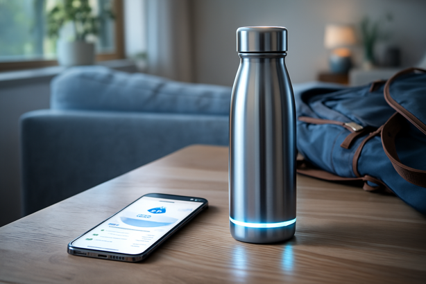 smart bottle and smartphone