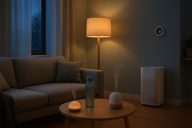 smart home wellness products on a table