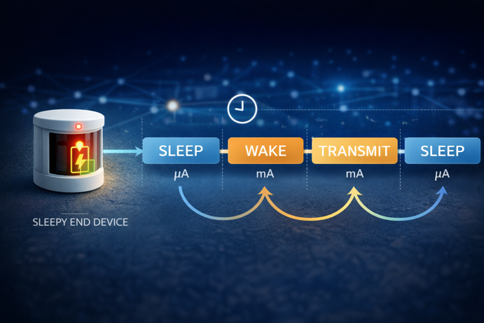 thread device sleep-wake cycle