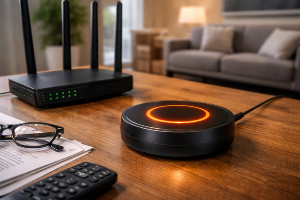 bond bridge with orange led ring indicating wi-fi connection failure