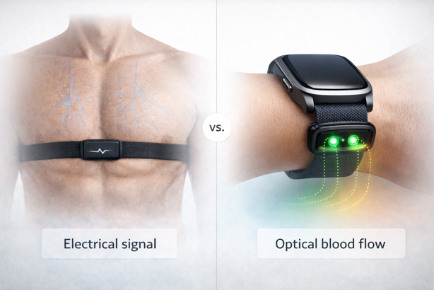 chest strap ecg sensor versus wrist optical ppg sensor for hrv monitoring comparison