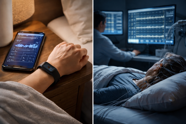 consumer sleep tracker compared with clinical sleep study setup