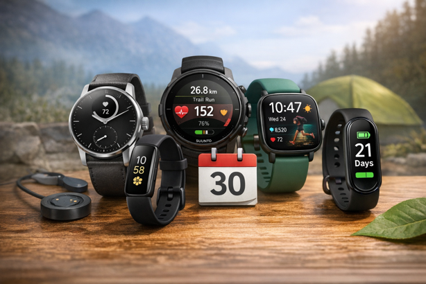 fitness trackers with 30 day battery life outdoor comparison