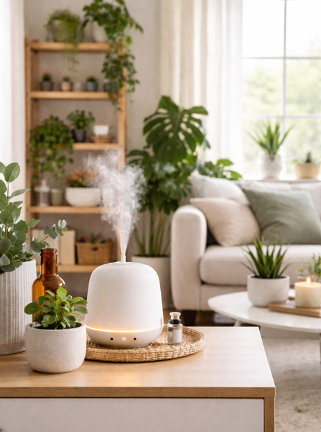 smart diffuser and indoor plants