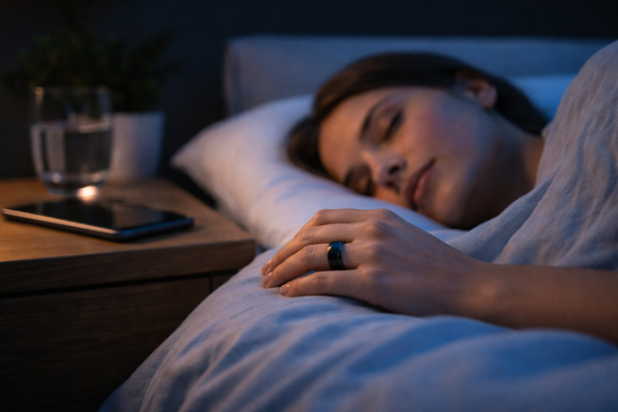 smart ring worn during sleep for overnight health tracking