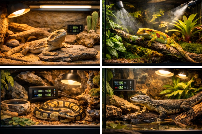 automated terrarium setups for different reptile species