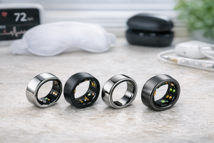 best smart rings 2026 with visible sensors and charging cases