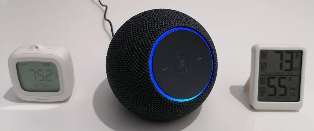 echo dot max, sonoff snzb-02wd, digital thermometer comparison