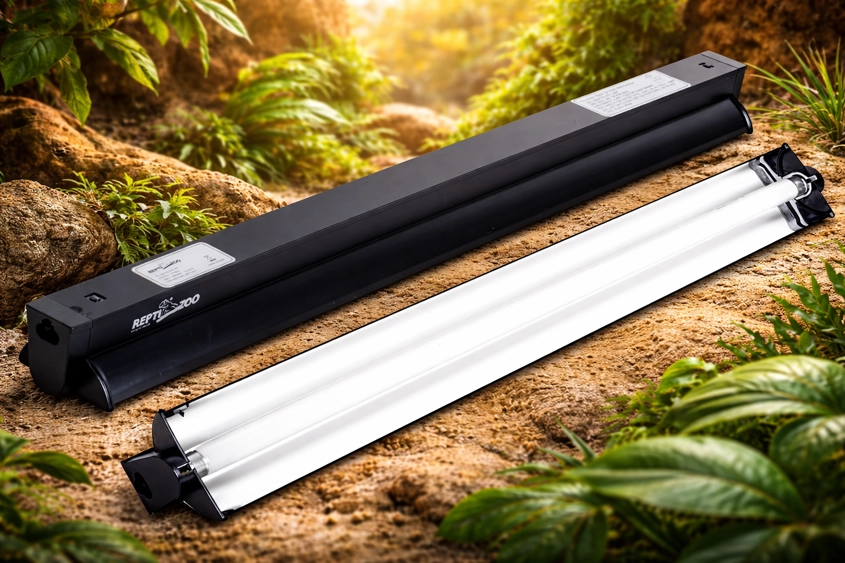 repti zoo t5 ho uvb combo kit showing fixture and tube