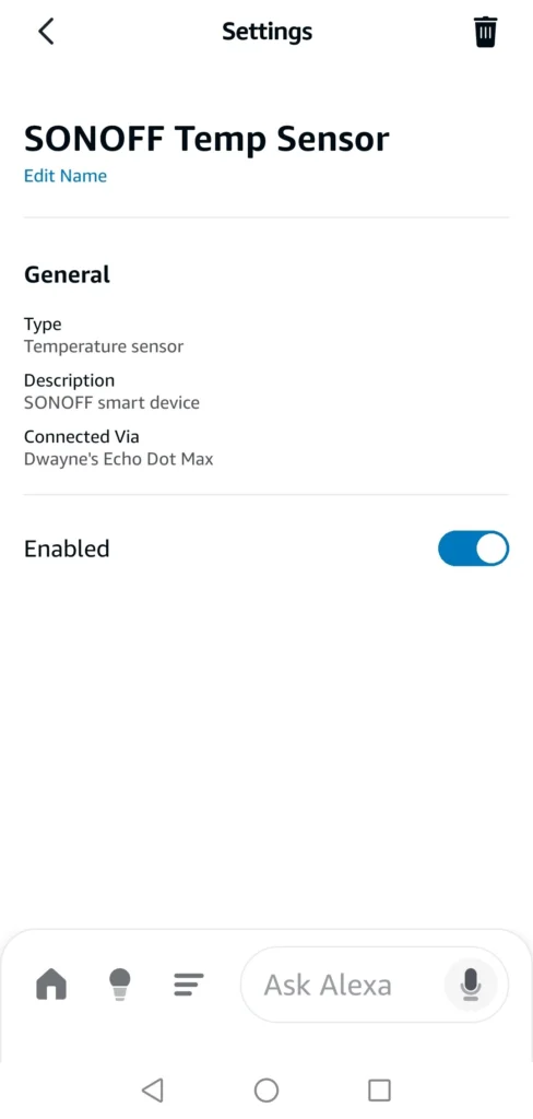 sonoff sensor connected via echo dot max