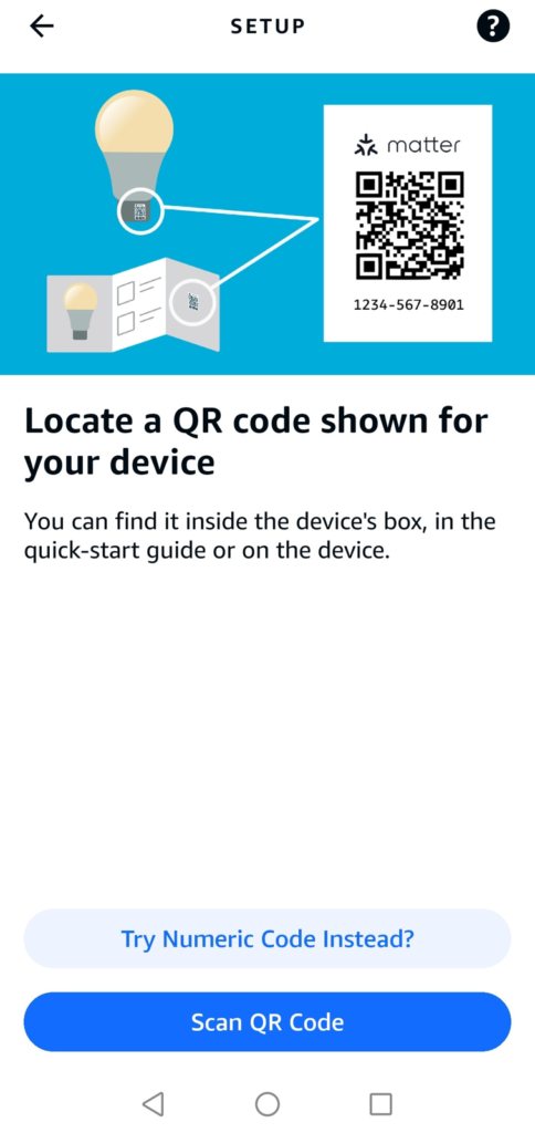 alexa app matter qr code scan screen during aqara t2 setup