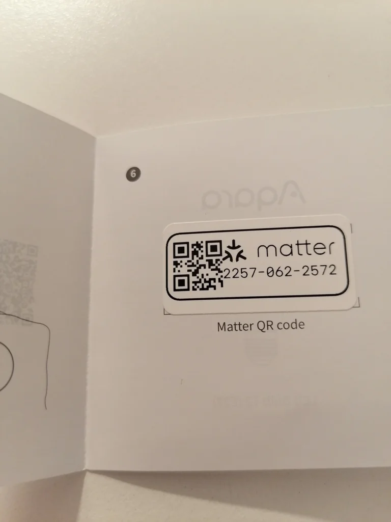 aqara t2 matter qr code in quick start guide