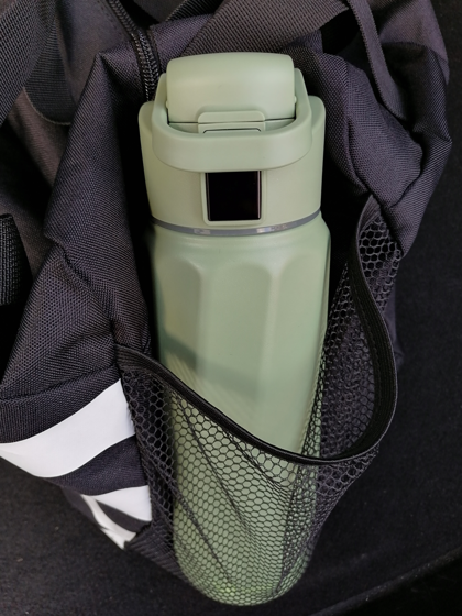 waterh boost smart water bottle in gym bag side pocket