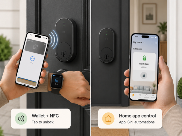 apple home key wallet nfc tap versus apple home app remote control