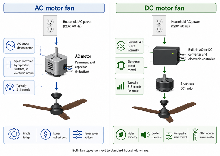 how ac and dc ceiling fan motors work diagram